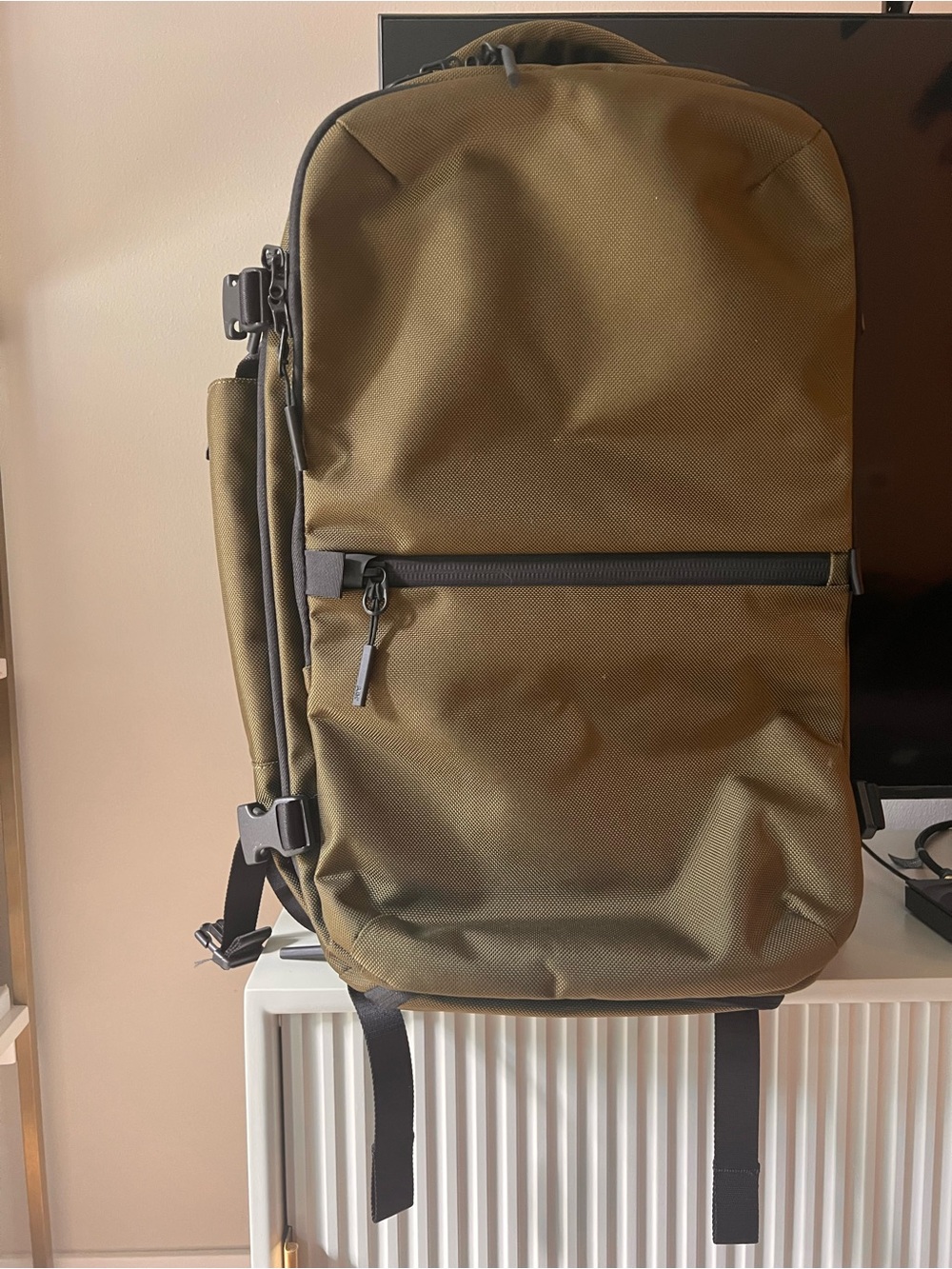 Aer Travel Pack 2 - Olive/Blaze Orange 33L Backpack (Huckberry Exclusive)